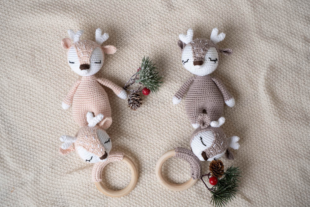 Horgolt kicsi szarvasok