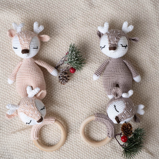 Horgolt kicsi szarvasok